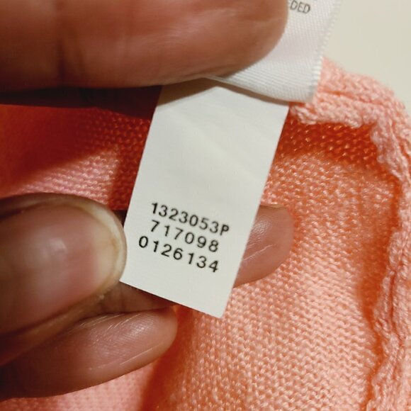 J. Jill | Salmon Pink Cascading Open Cardigan Sweater (Size Large Petite) - Picture 6 of 13